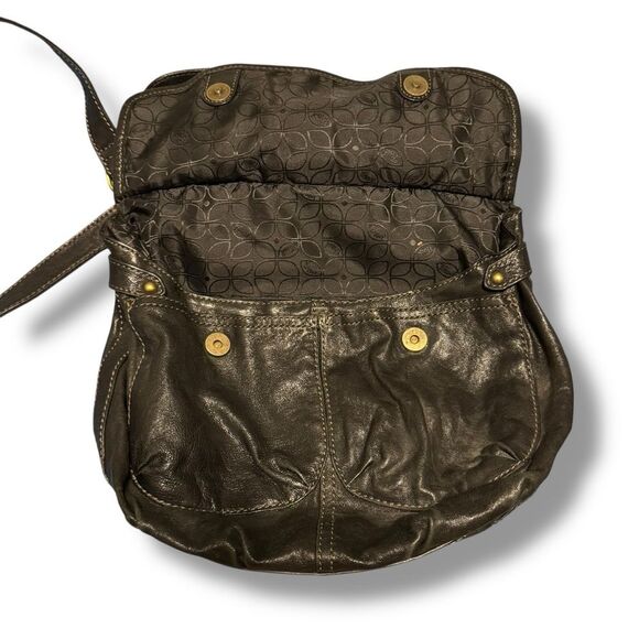 Fossil Ginger Top Handle Crossbody Purse Brown Leather Magnetic Snap Closure - Picture 7 of 15